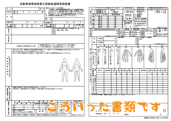 交通事故後遺障害認定書